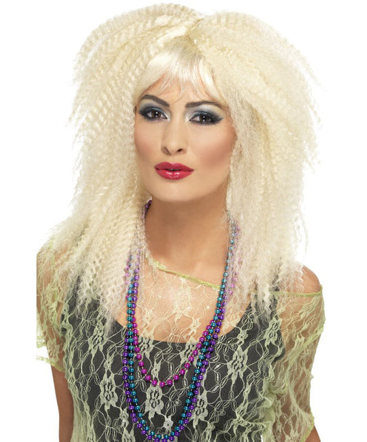 80s Trademark Crimp Wig Blonde