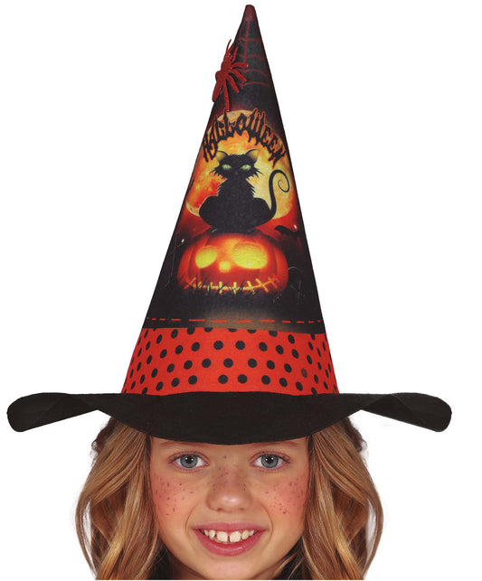 Child Orange Halloween Witch Hat