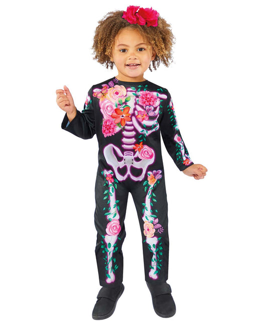 Child Floral Skeleton Costume