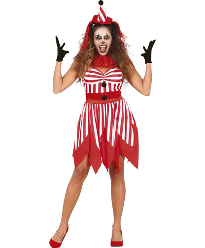 Striped Clown Lady Costume