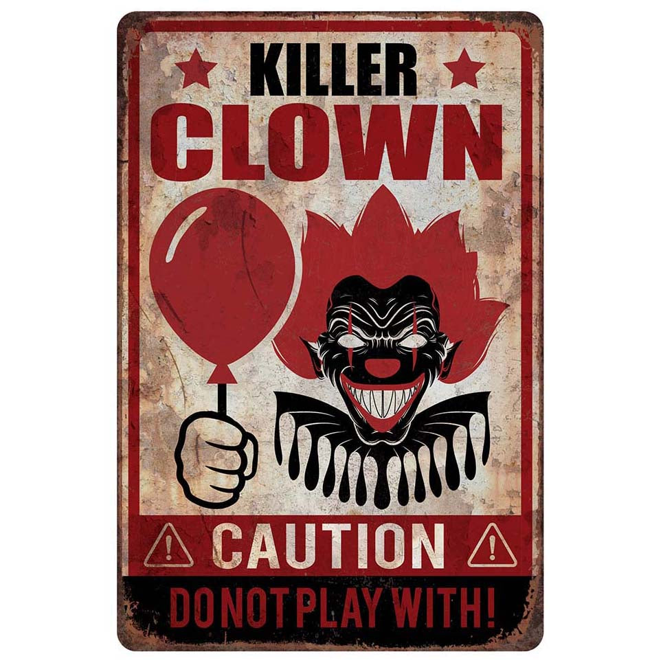Cardboard Killer Clown Sign