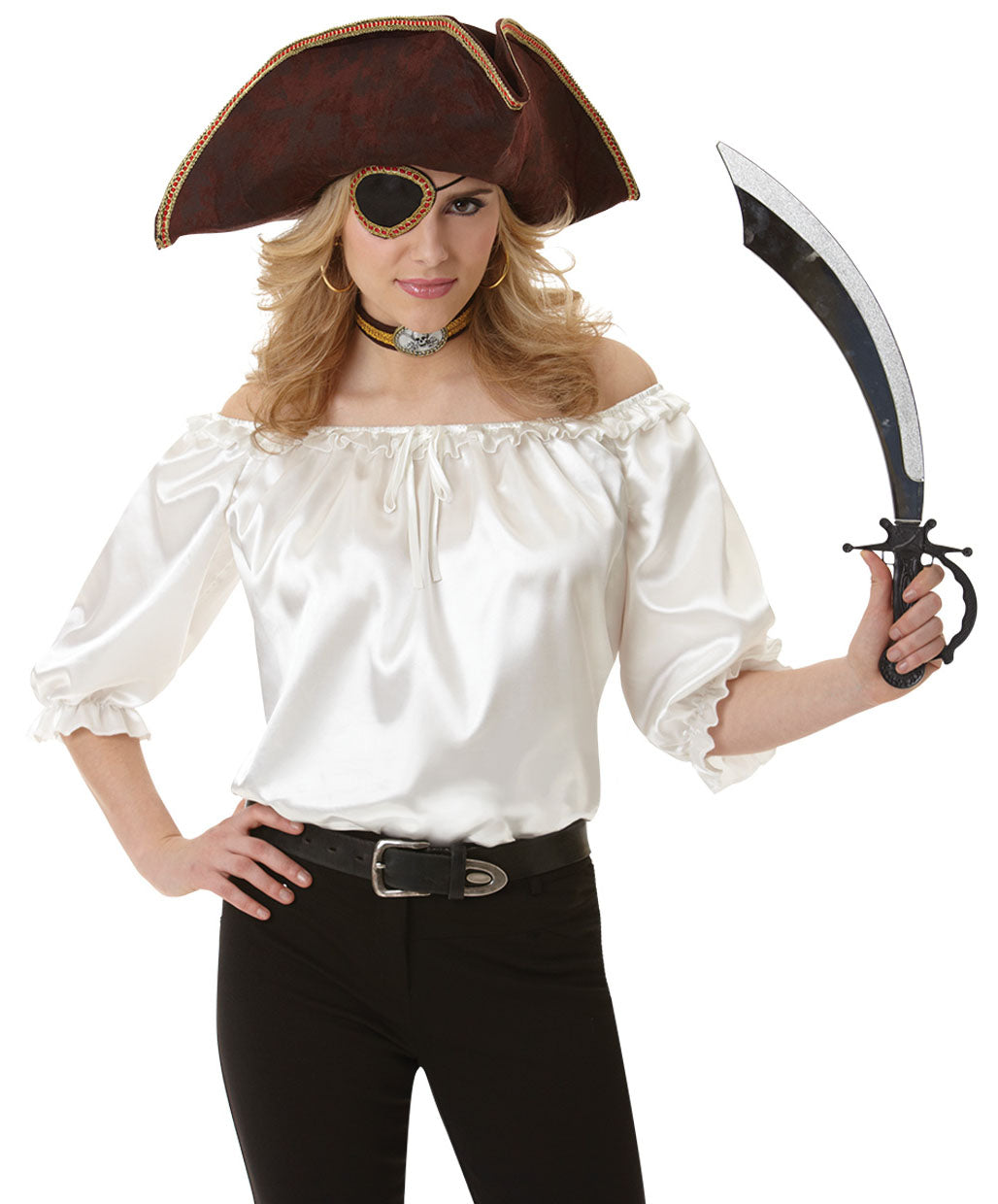 Ladies Ivory Pirate Blouse