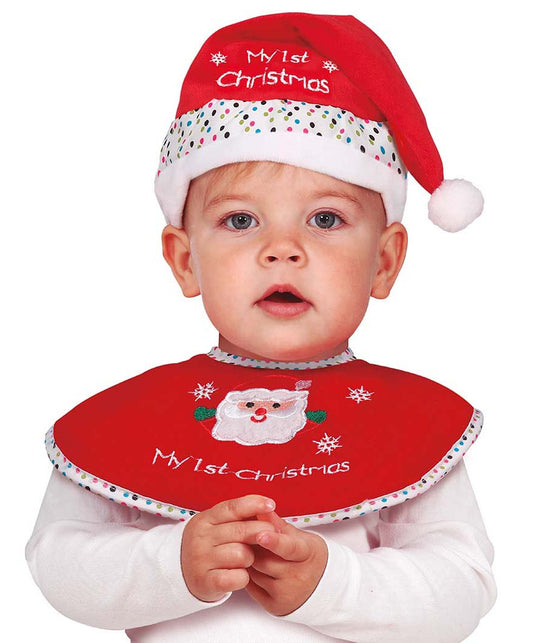 Christmas Baby Hat and Bib Set