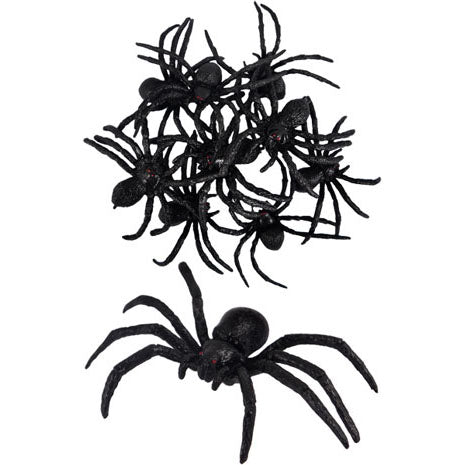 8cm Spiders, Pack of 9
