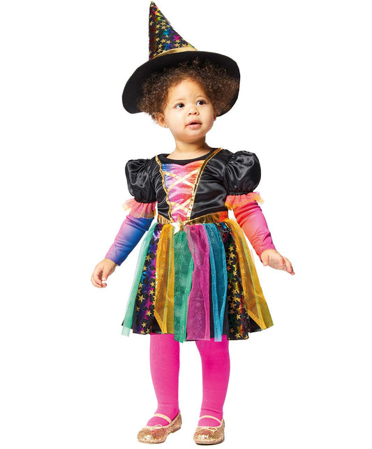 Child Rainbow Shine Witch Costume