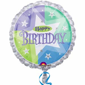 45cm Birthday Shimmer Happy Birthday Foil Balloon. Balloon is refillable. Sold Uninflated.