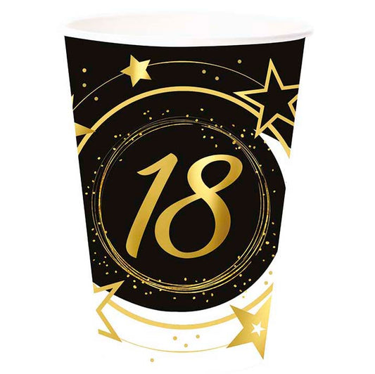 18th Birthday Paper Cups, Pack of 6