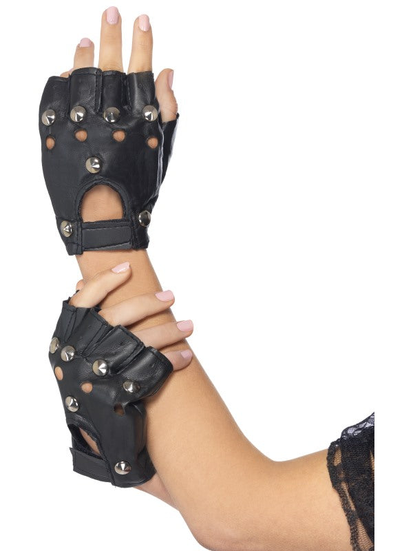 Punk Gloves. Black with Studs.