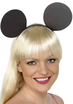 Mouse Ears on Headband. Black EVA.