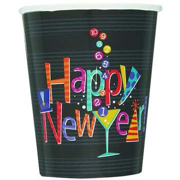 New Year Countdown Cups, Pack of 8