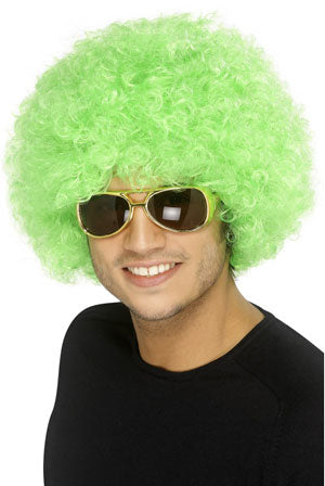 Green 70s Funky Afro Disco Wig / Clown Wig