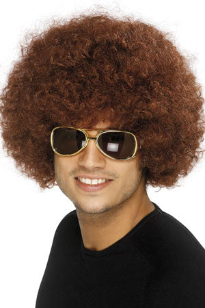 70s Disco Afro Wig Brown