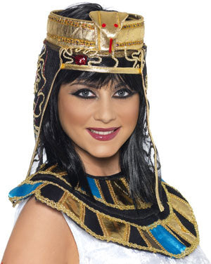 Egyptian Cleopatra Style Headdress with Snake Design.