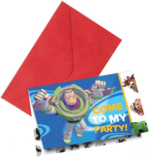 Toy Story Invitations and Envelopes.