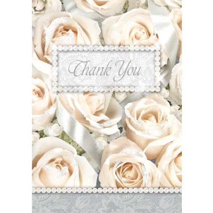 Lovely in White Thank You Cards, Pack of 8