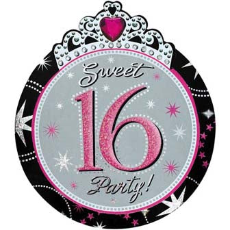 16th Birthday Novelty Invites, Pack of 8