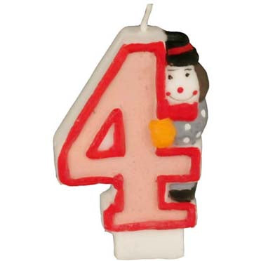 Number Candle with Clown - 4