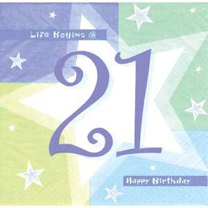 Birthday Shimmer 21st Birthday Luncheon Napkins 3 Ply
