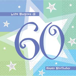 Birthday Shimmer 60th Birthday Luncheon Napkins 3 Ply