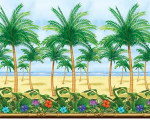 40ft Long Palm Tree Room Roll. Decorates an entire room. Each roll measures 4ft * 50ft (1.22m * 15.24m).
