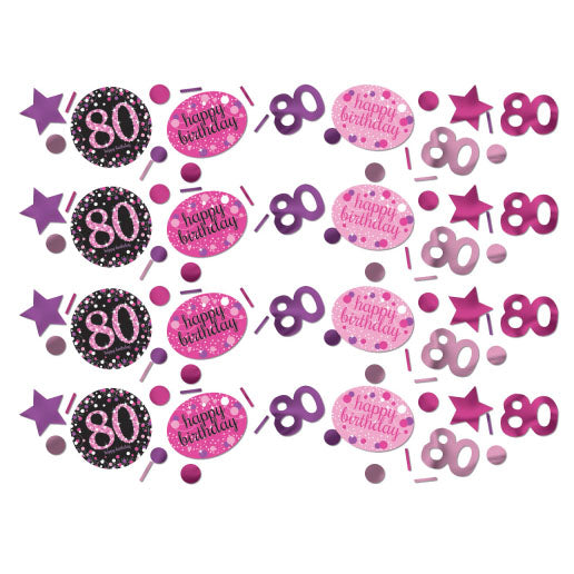 Pink Celebration 80th Confetti, 34g pack
