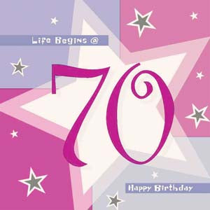 Pink Shimmer 70th Birthday Luncheon Napkins 3 Ply