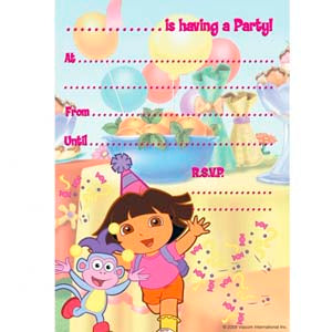 Dora the Explorer Invitation Pad of 20 invites, including envelopes.