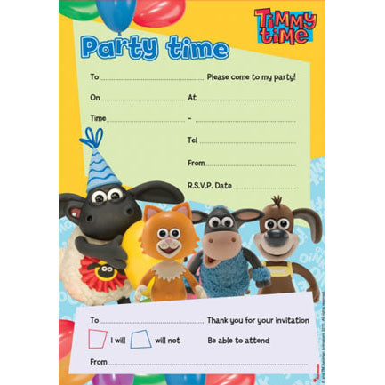 Timmy Time Invites, Pack of 20