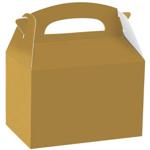 Gold Party Loot Box. Dimensions 15cm long * 10cm wide * 10cm high (approx).