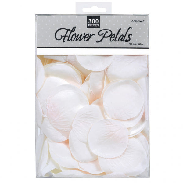 White Fabric Rose Flower Petals Confetti, 5cm
