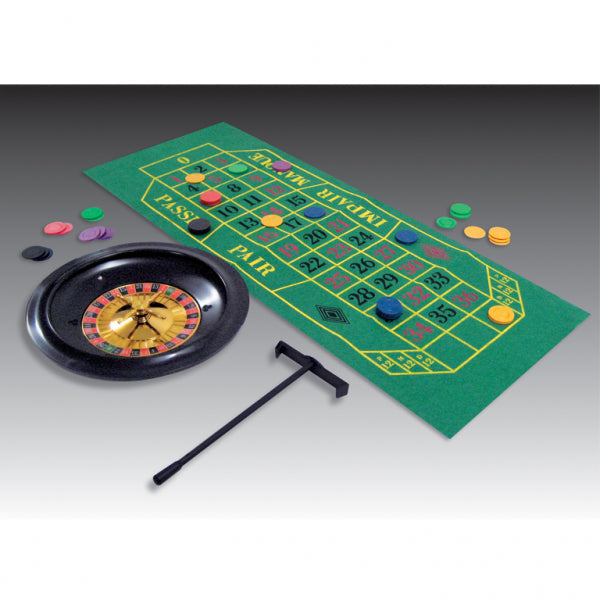 Casino Roulette Set| Includes Roulette Wheel 25.4cm (10 in) with spinning action circular ring| felt Layout| 180 Chips| 2 steel balls| rake and How to Play Instructions.