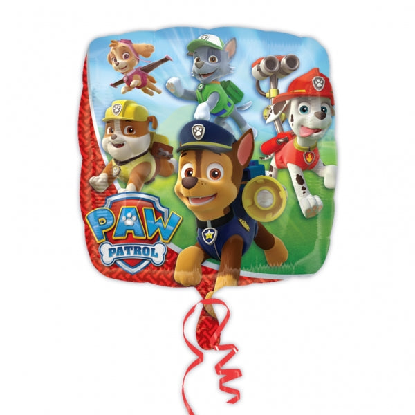 Paw Patrol Standard Foil Balloon. Fill with air or helium. Balloon is sold uninflated.