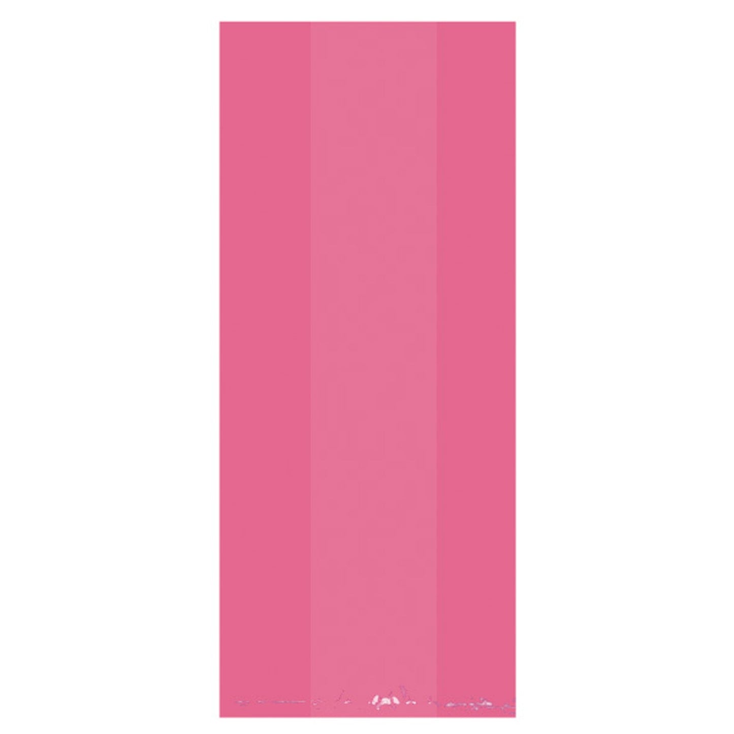 Large Bright Pink Plastic Party Bags, 29cm x 12.5cm x 9cm.