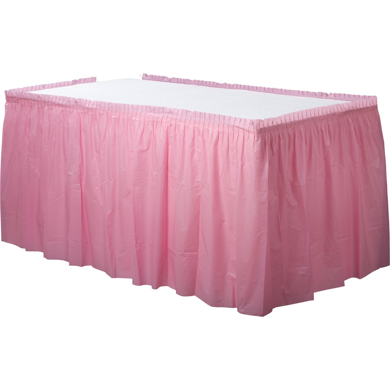Pink Plastic Tableskirt, 4.26m x 73cm