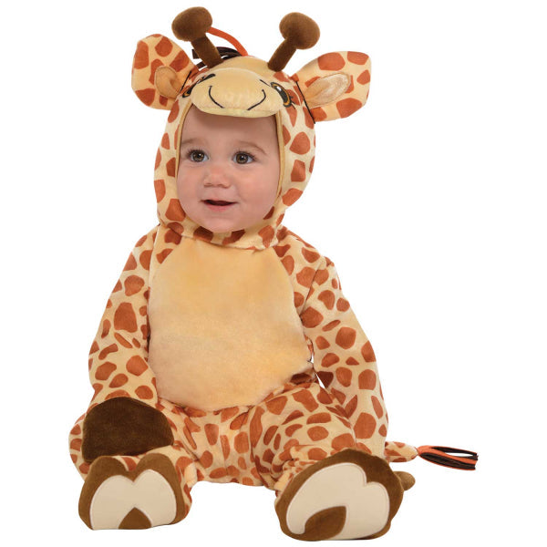 Junior Baby Giraffe Costume includes jumpsuit, hood and booties