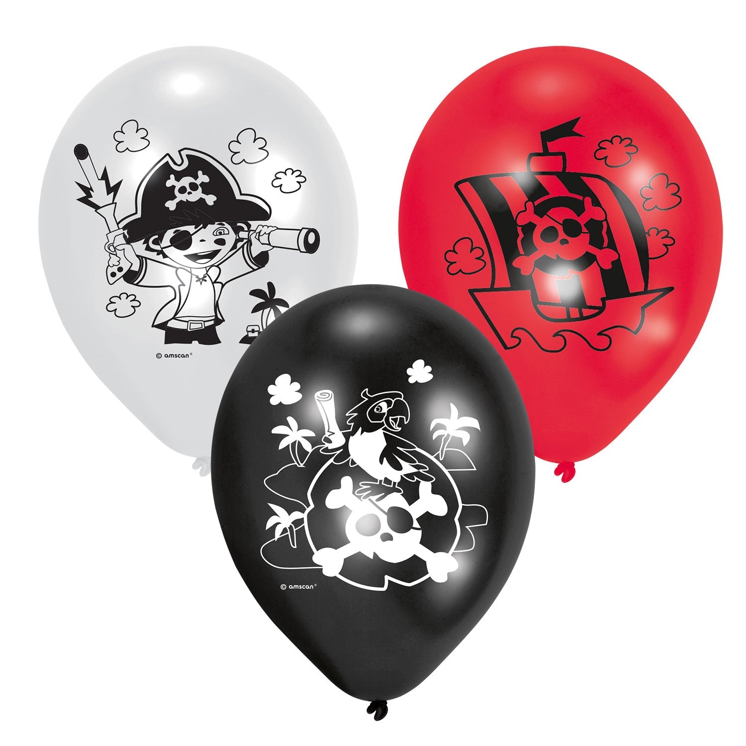 Pirate Assorted Latex Balloons. Will inflate to 11 inches (27.5cm)