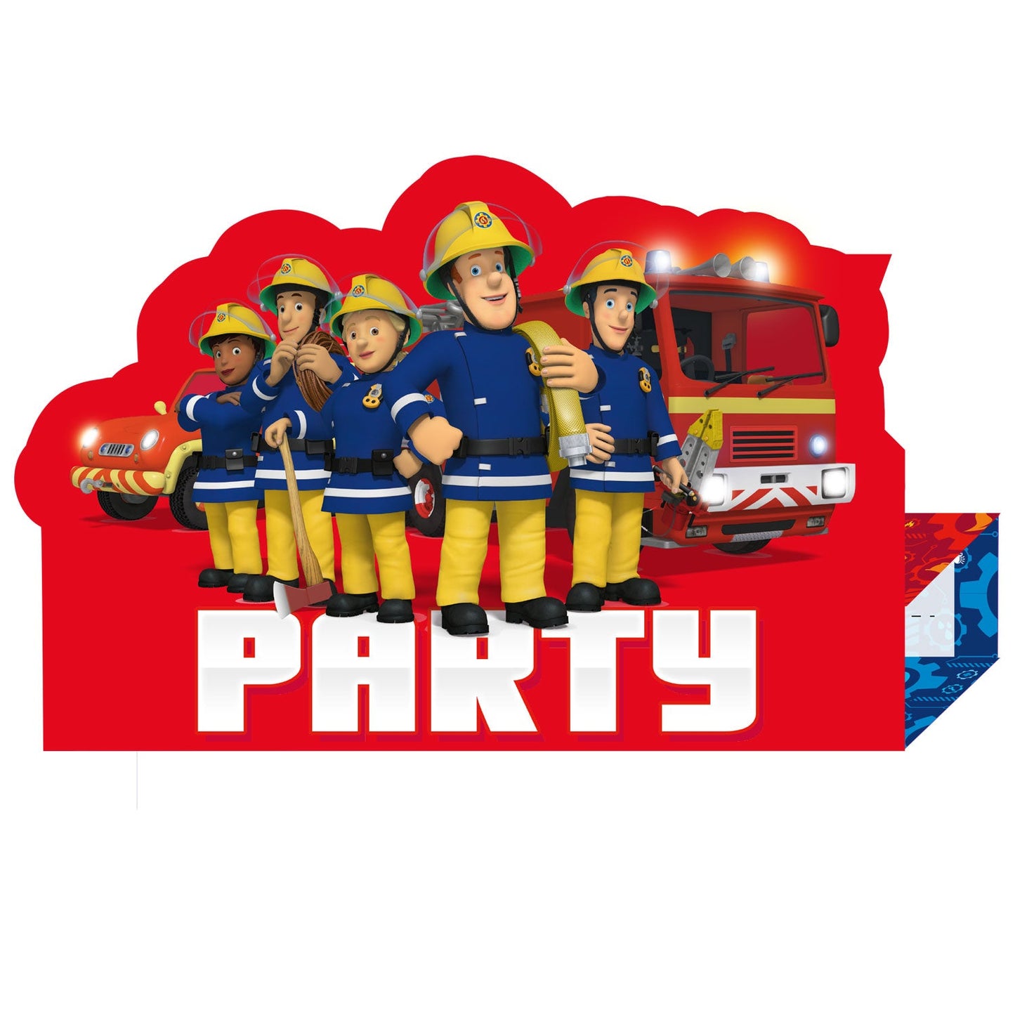 Fireman Sam Stand Up Invitations and Envelopes