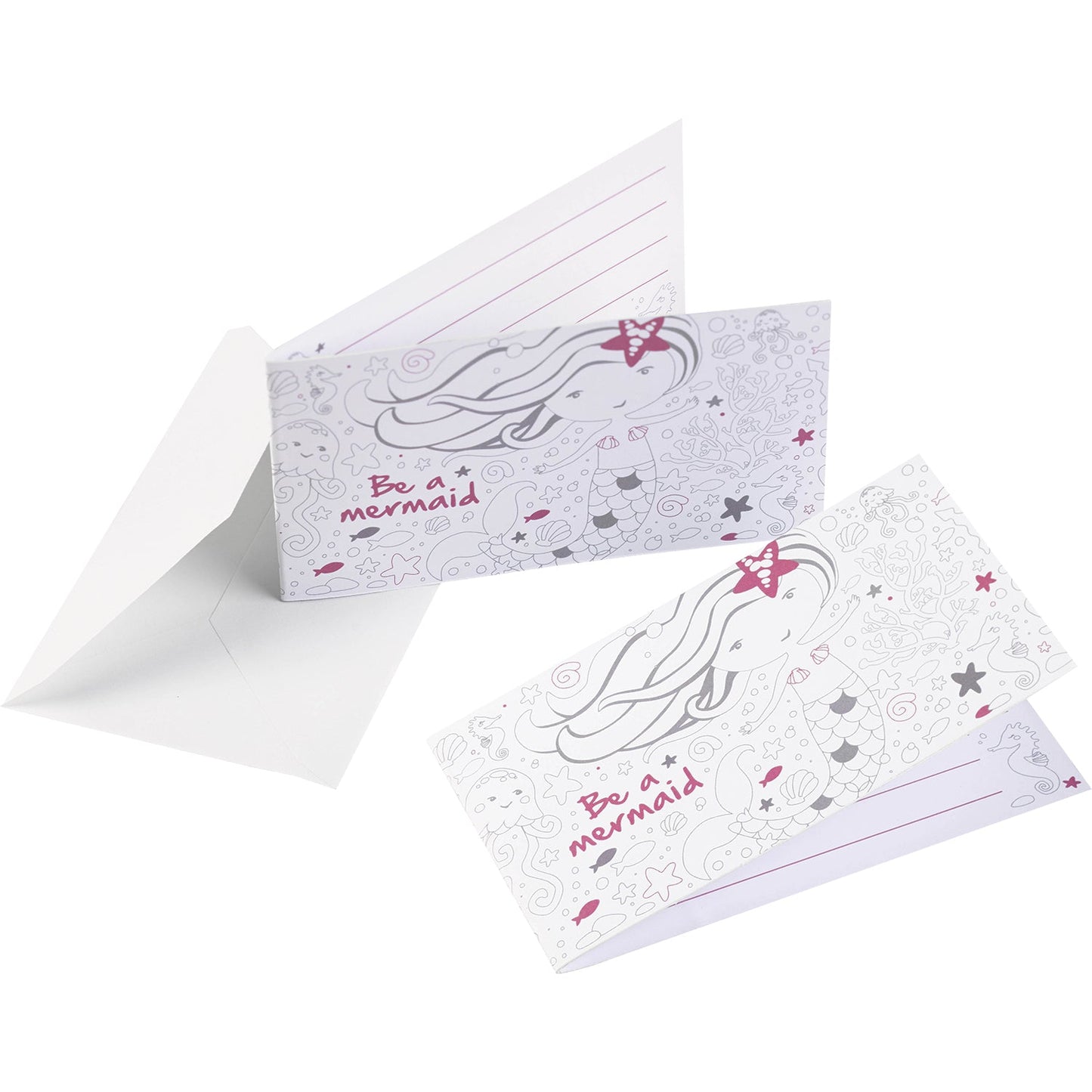 Be A Mermaid Party Invitations and envelopes