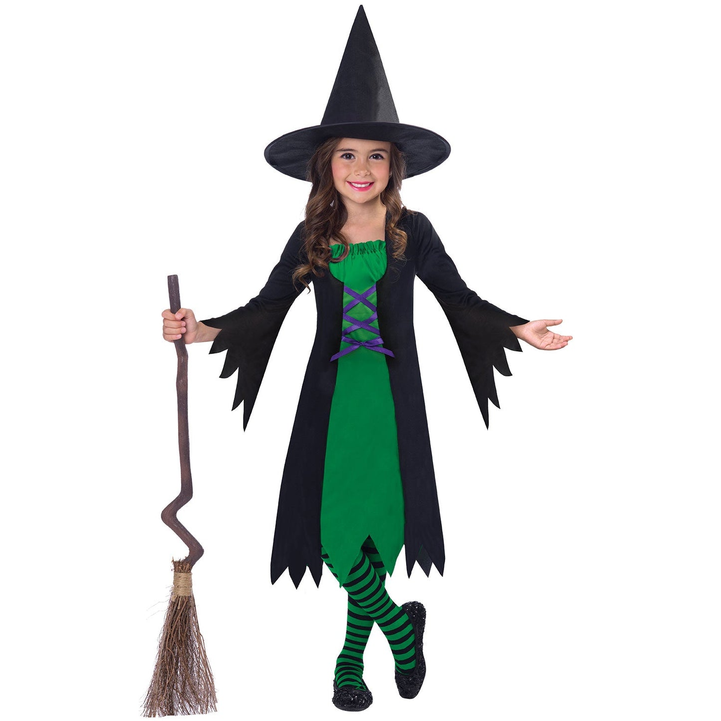Green Wicked Witch Costume includes dress and hat