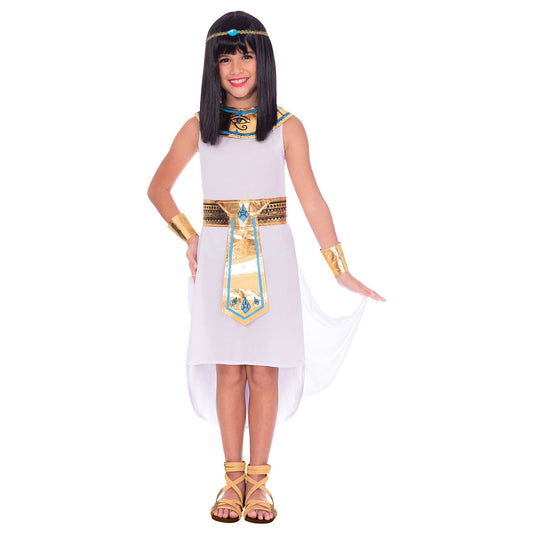 Egyptian Girl Costume includes dress, collar, headpiece, cuffs and belt