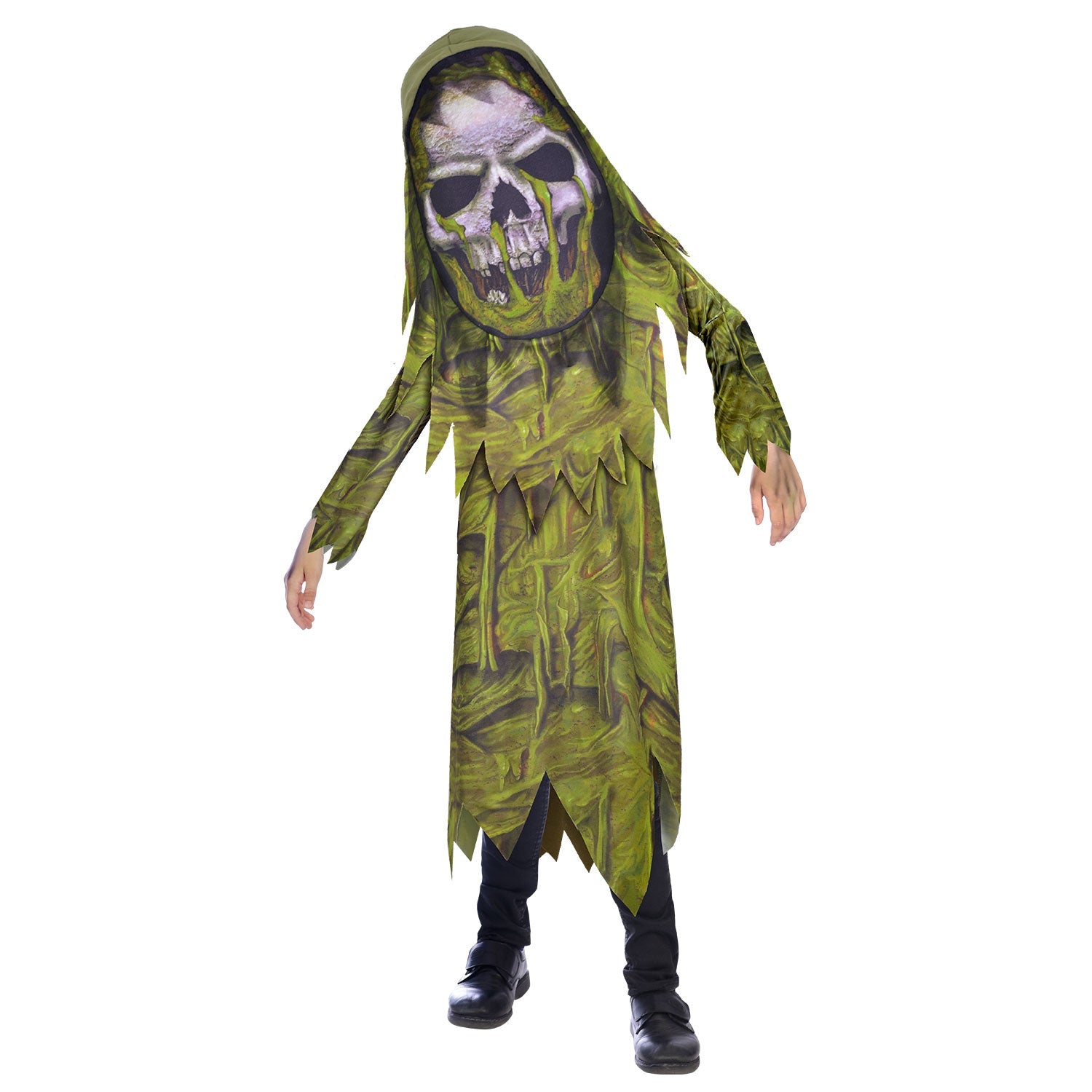 Big Head Swamp Zombie Costume includes robe and hood with mask