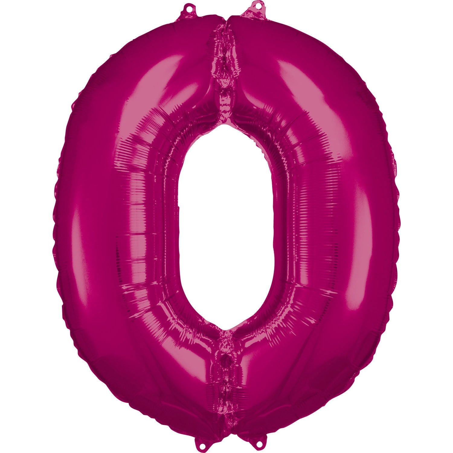 Pink Supershape Number 0 Foil Balloon 88cm (34in) height by 66cm (25in) width Balloon is sold uninflated. Can be inflated with air or helium.