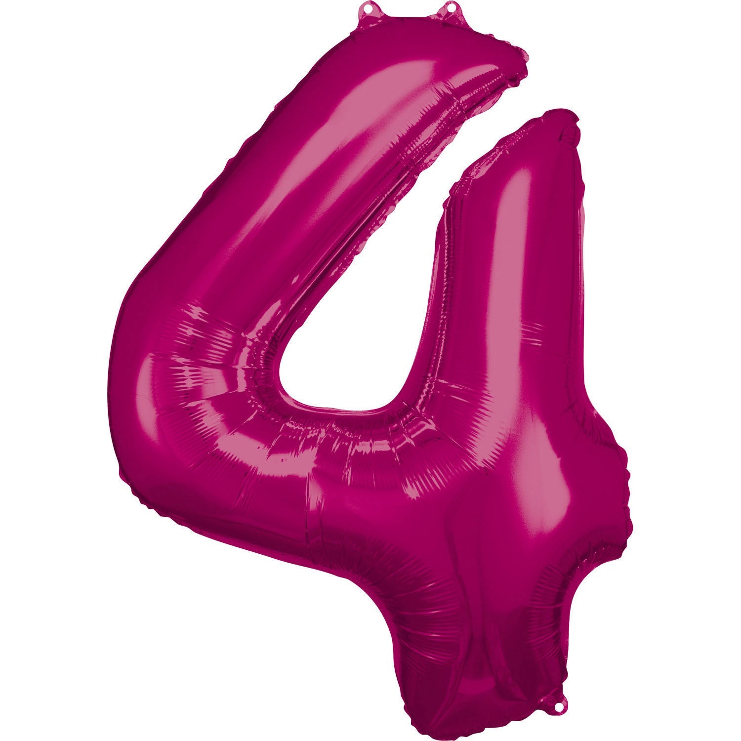 Pink Supershape Number 4 Foil Balloon 88cm (34in) height by 66cm (25in) width Balloon is sold uninflated. Can be inflated with air or helium.