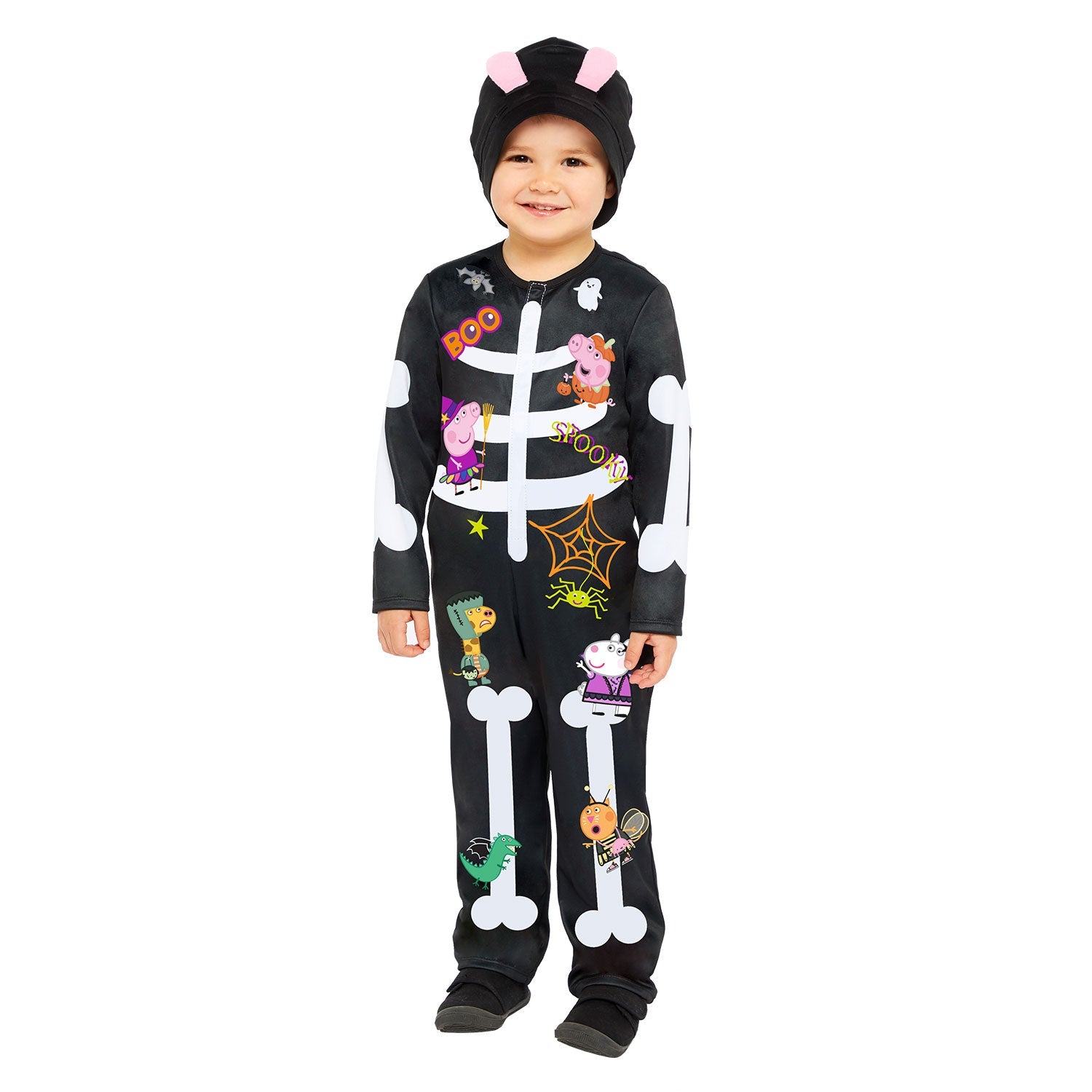 Peppa Pig Skeleton Costume includes jumpsuit and hat
