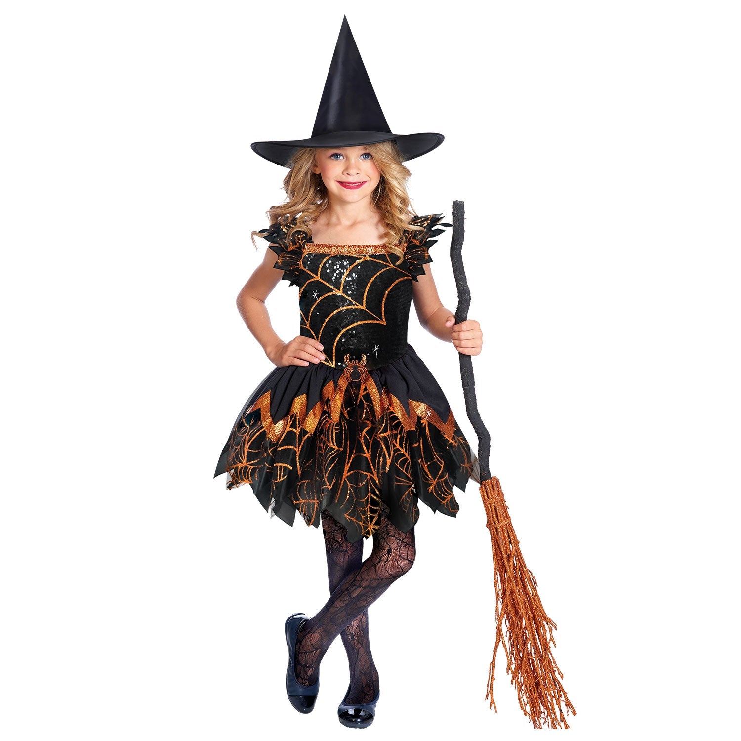 Spooky Witch Spider Costume includes, dress and hat