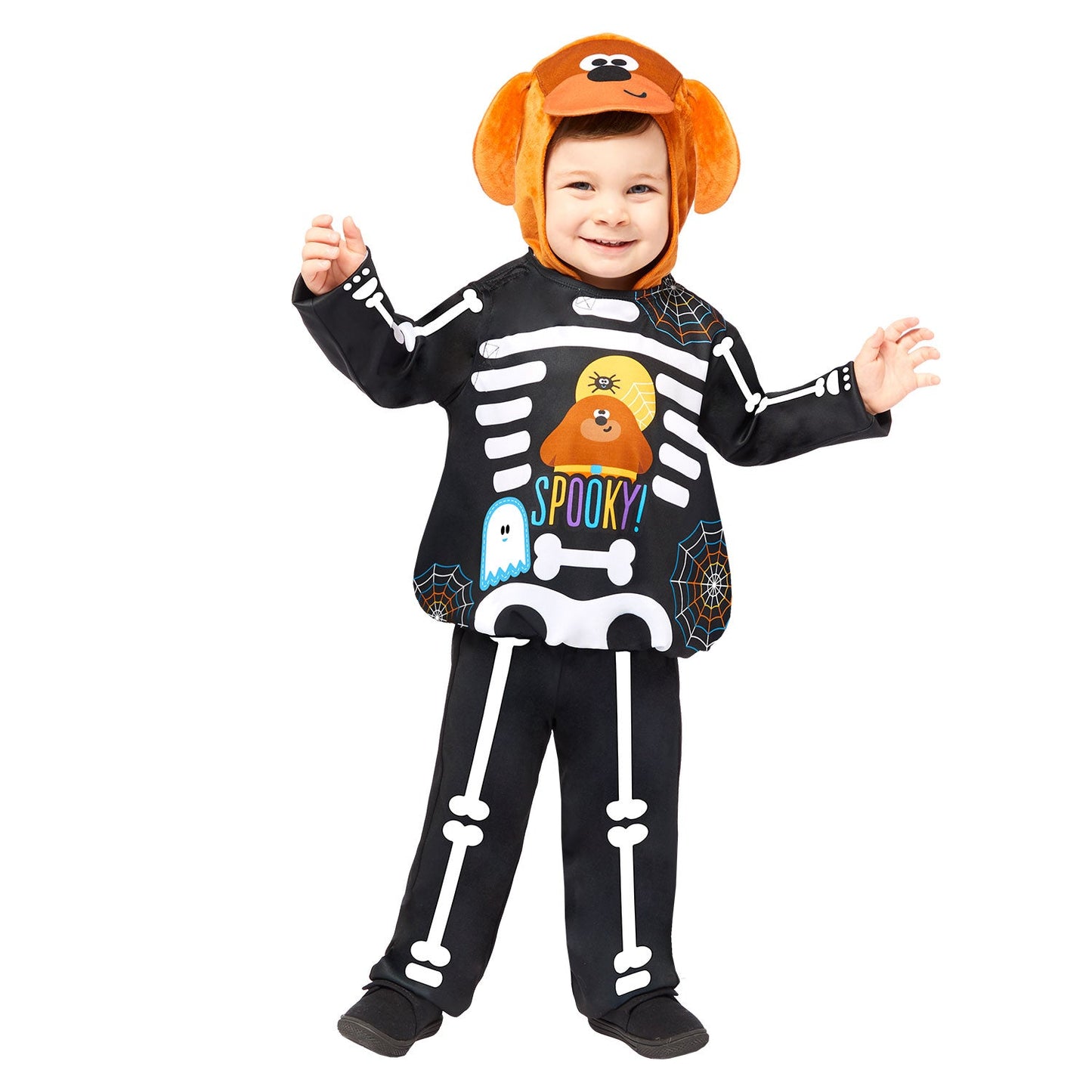 Hey Duggee Skeleton Costume includes, top with hood and trousers
