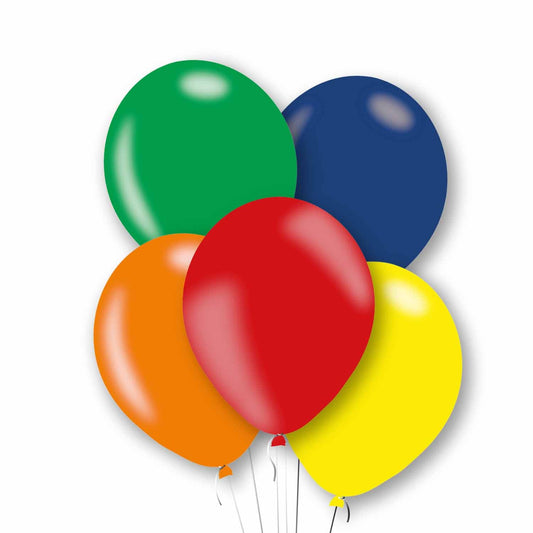 11 inch Metallic Primary Latex Balloons, Pack of 6