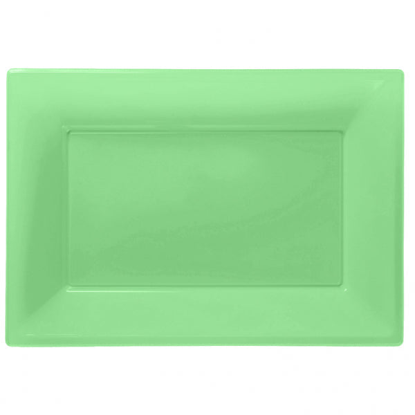 Kiwi Green Plastic Serving Platters