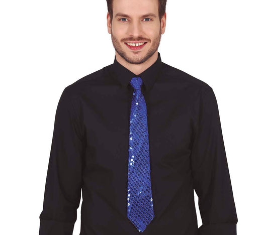 Dark Blue Sequin Tie