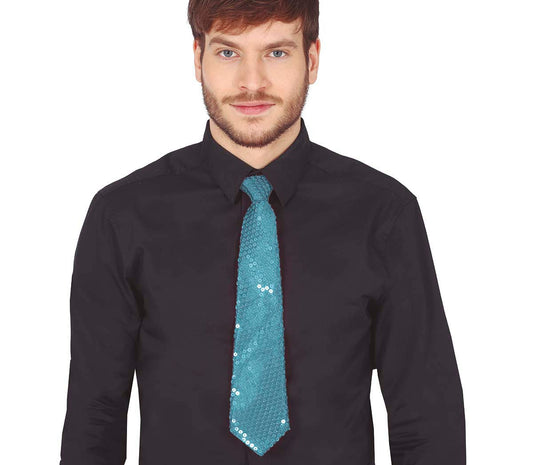Sky Blue Sequin Tie